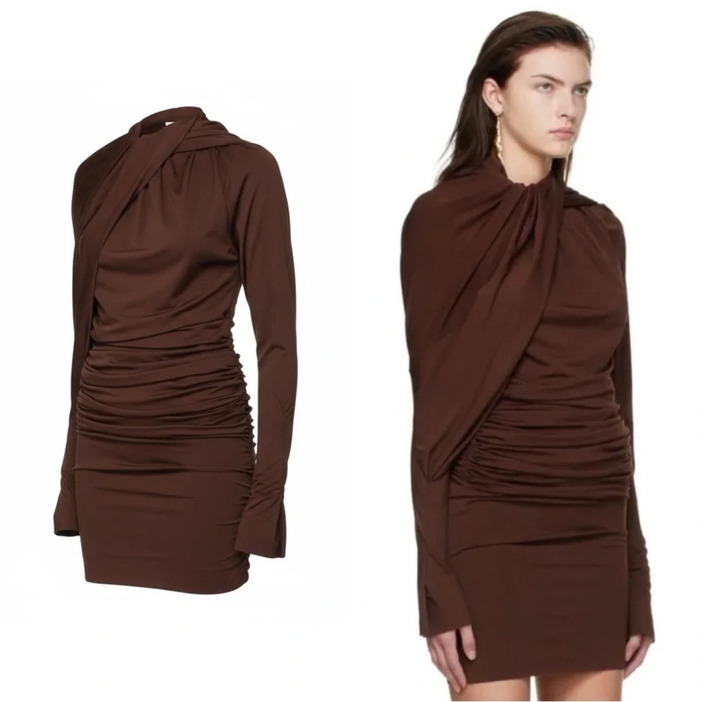 ATLEIN
Burgundy Recycled Polyester Mini Dress - Picture 1 of 7